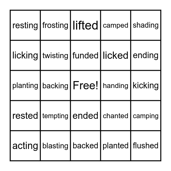 Lesson 63 and 64 Bingo Card