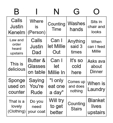 Grandma bingo #2 Bingo Card