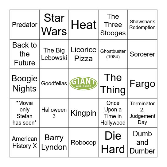 Packaging Bay Bingo Card