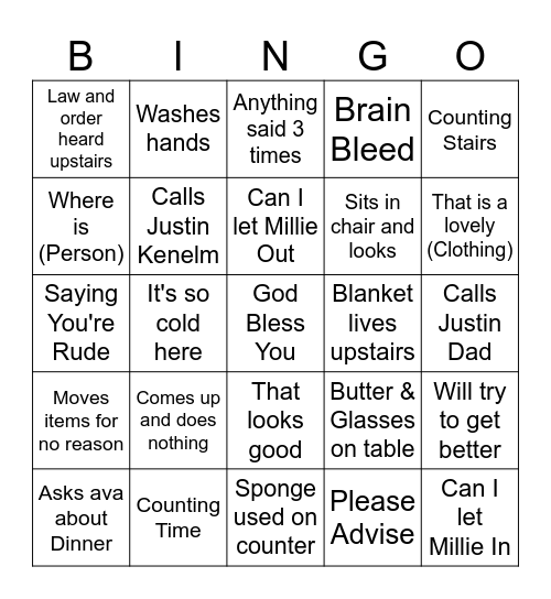 Grandma Bingo #3 Bingo Card