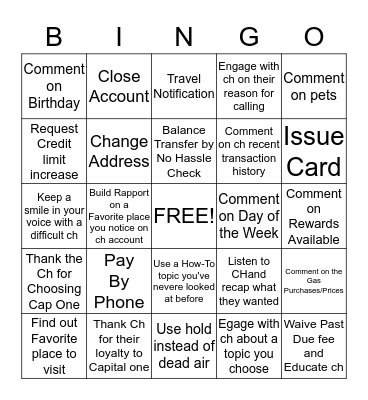 TUCKER BINGO Card