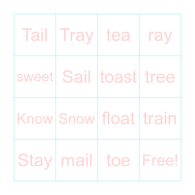 Vowel Team Bingo Card