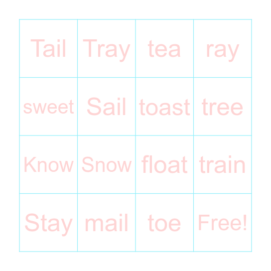 Vowel Team Bingo Card