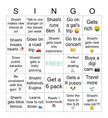 Singo Bingo Card