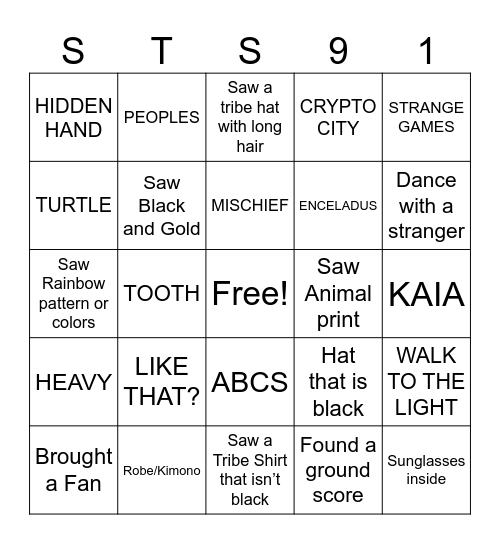 TRIBE BINGO Card