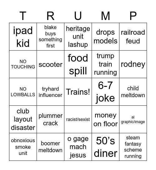 Daddy Rodney Bingo Card