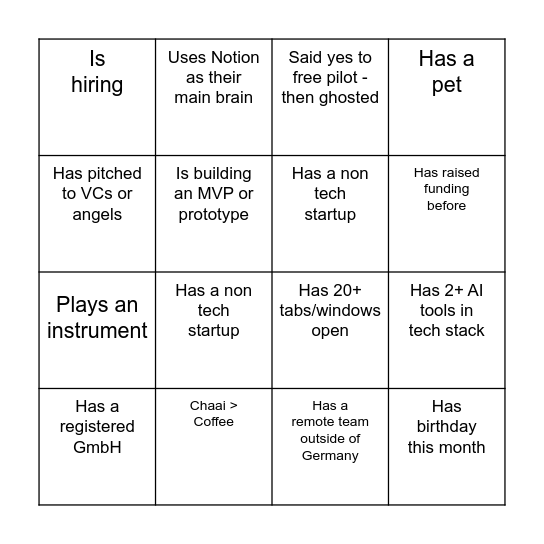 1 Bingo Card