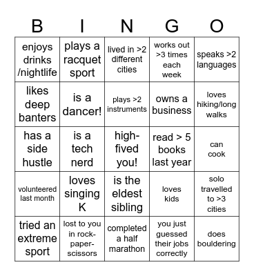 Type Bingo Card