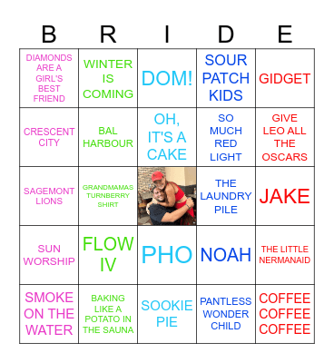 ALEXIS' BRIDAL BINGO! Bingo Card