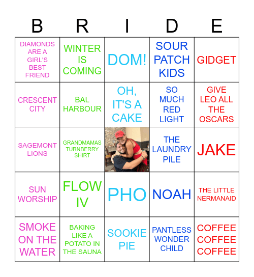 ALEXIS' BRIDAL BINGO! Bingo Card