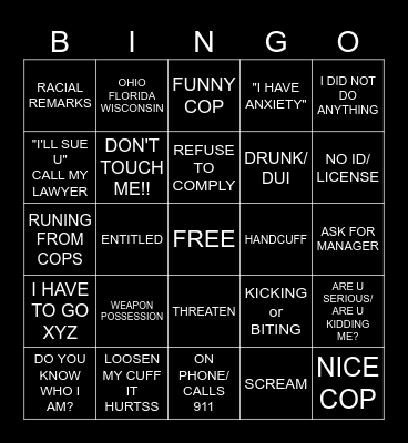 Marshie Karen Bingo Card