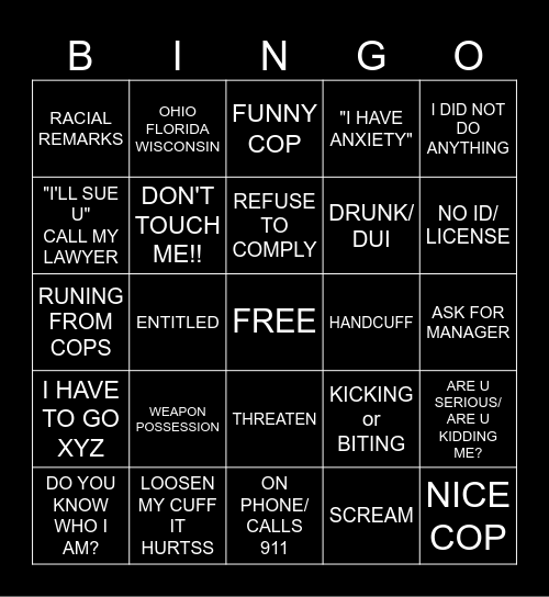 Marshie Karen Bingo Card