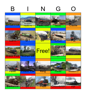 Steam Locomotives that I would like to record after John will say "I'm not happy Peppa Pig and George Pig not happy" one day Bingo Card