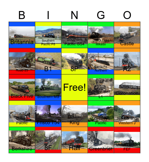 Steam Locomotives that I would like to record after John will say "I'm not happy Peppa Pig and George Pig not happy" one day Bingo Card