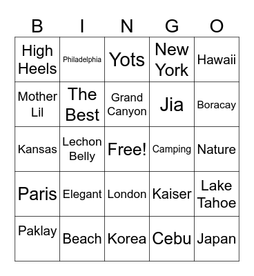 All About Mona Bingo Card