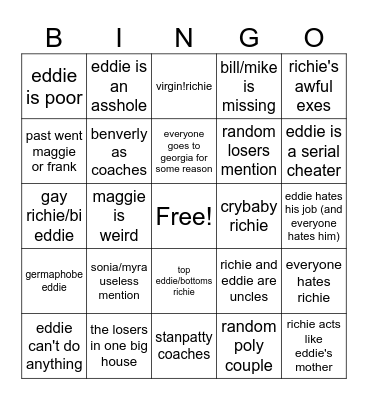 Clowntown Favorite Tropes Bingo Card