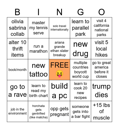 2026 BINGO Card