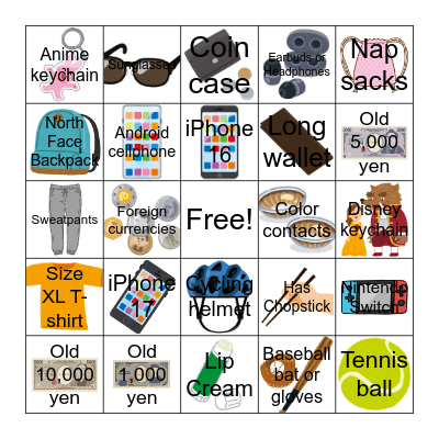 Treasure Hunt Bingo Card