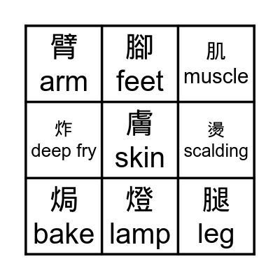 火部首BINGO Card