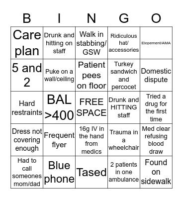 PRESBY ER NEW YEARS BINGO Card