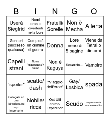 Mecha Kaguya Unleashed Bingo Card