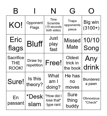 Titled Tuesday Bingo Card