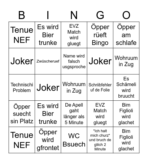 FFZ GV Bingo 2026 Bingo Card