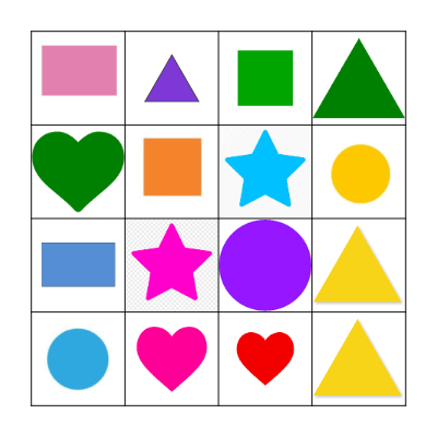 Shapes and Colors Bingo Card