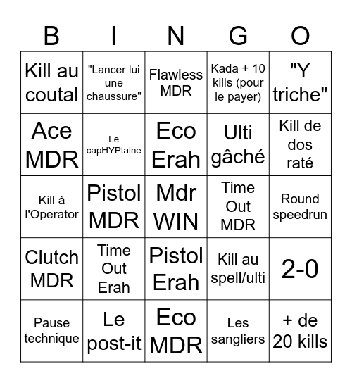 Mandatory VS Bingo Card