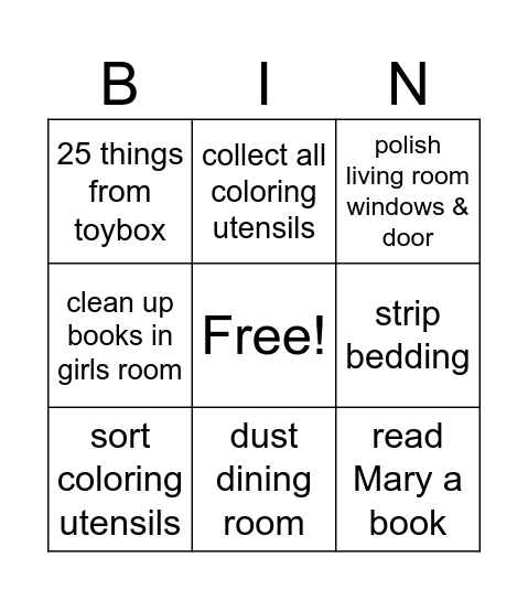 Marta Bingo Card
