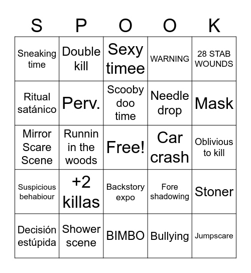 SPOOKY NIGHT Bingo Card