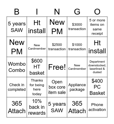 399 Snow Day Bingo Card