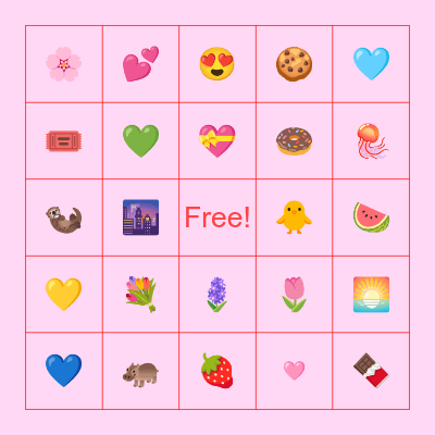 Valentines bingo Card