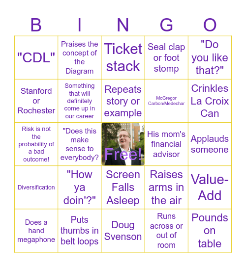 C25 Entrepreneurial Finance Bingo Card
