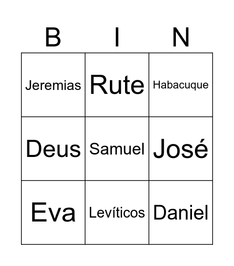 bingo biblico Bingo Card