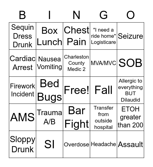 1 West New Years Eve Bingo Card