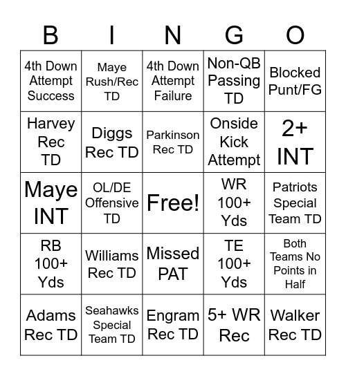 NFL 2026 Playoffs Championship Round Bingo Card