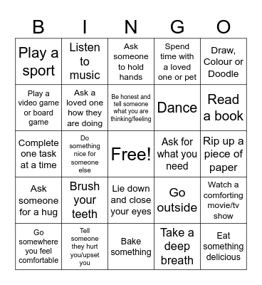Feel Good Bingo Card