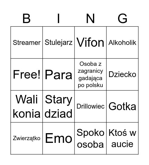 Ome bingo Card