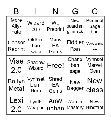 FaB 2026 Bingo (more like PEN) Bingo Card