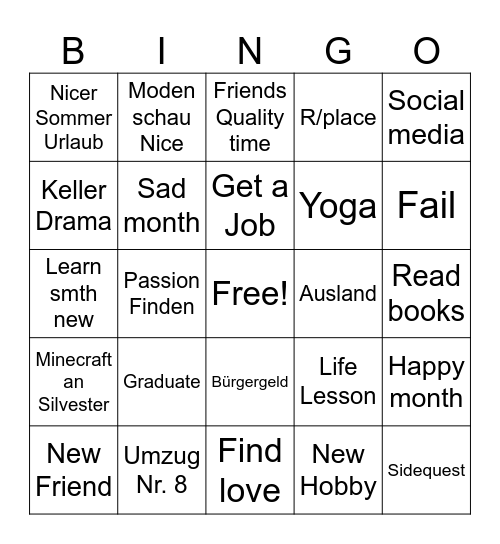 2026 Bingo Card