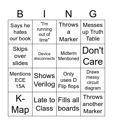 camsari bingo Card