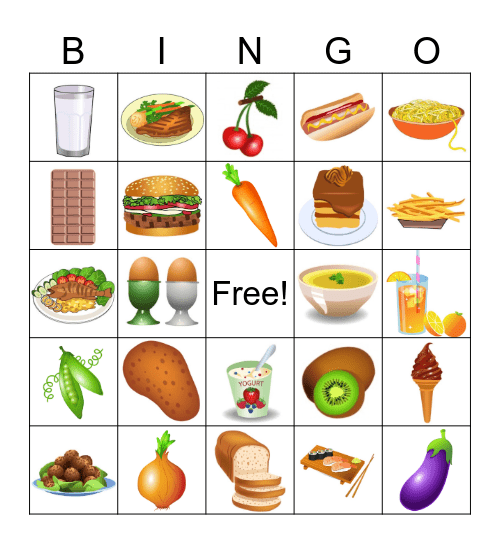 FOOD Bingo Card