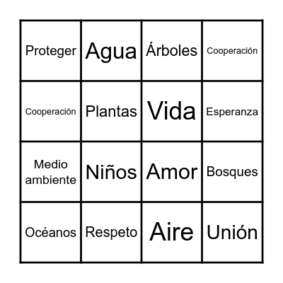 Carta a la Tierra Bingo Card