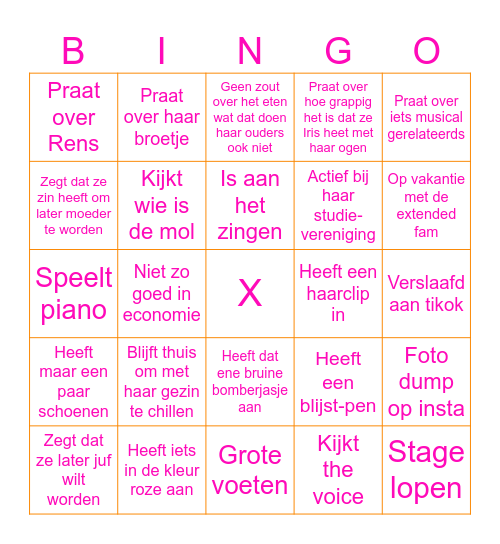 Iris Bingo! Bingo Card