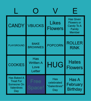 VALENTINE'S DAY BINGO Card