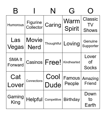 Cashel's Birthday Celebration Bingo Card