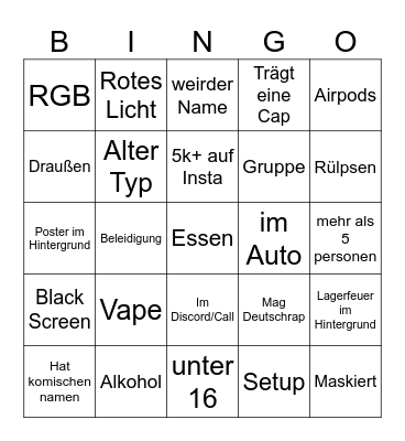 Ome Bingo Card