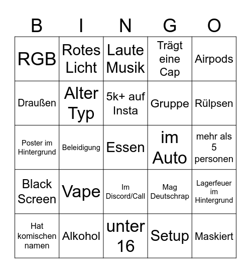 Ome Bingo Card