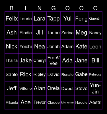 All DBD Survs Bingo Card